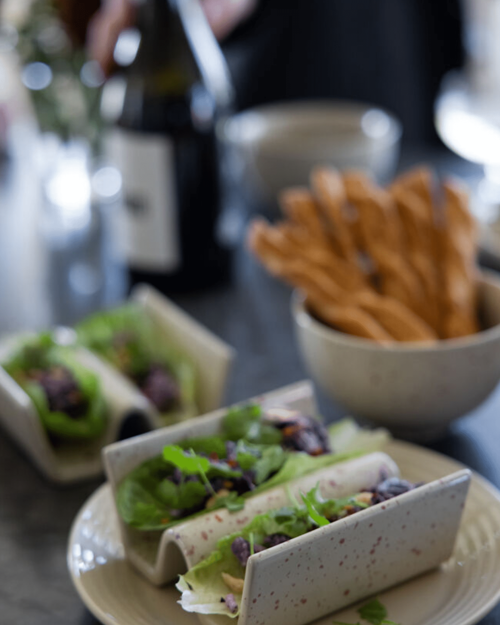 Ditte tacoställ 2-pack Beige/vinröd - Bild 4