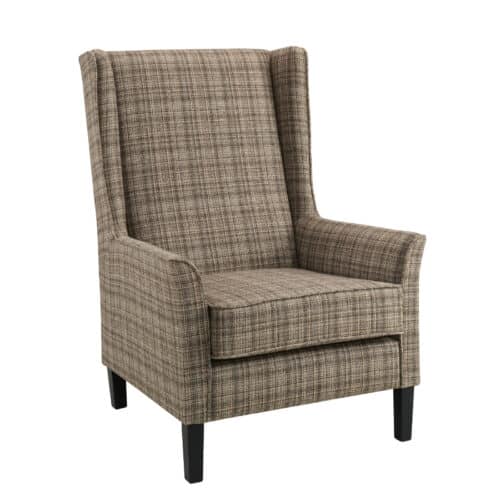 Artwood Rockwell tygfåtölj Callum plaid brown