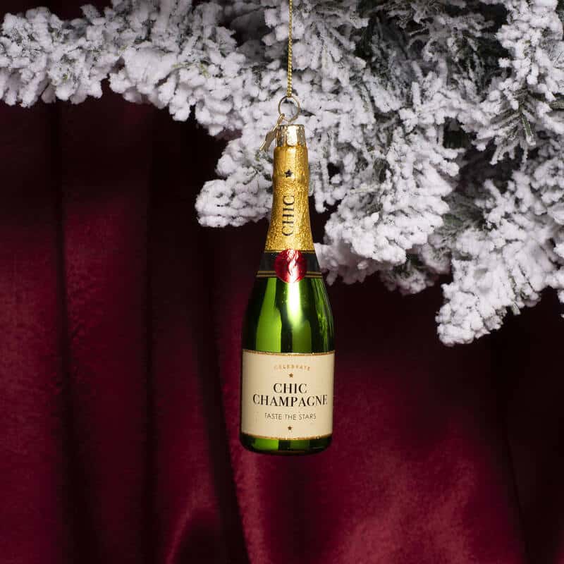 Vondels Ornamentglas grön lyxig champagneflaska H14cm - Bild 2