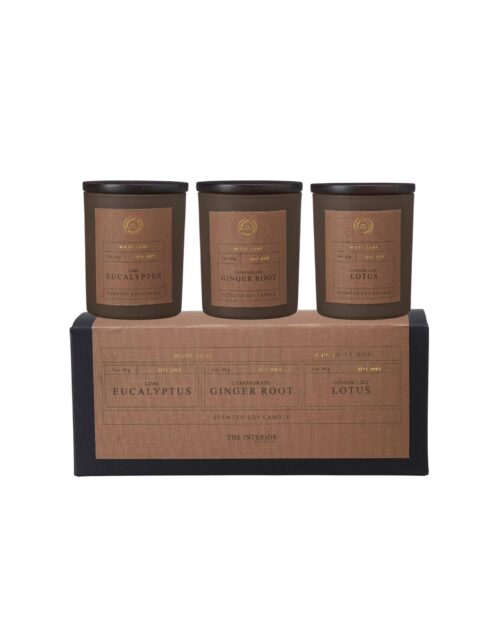 YASU Doftljus 3‑pack Lime Eucalyptus, Lemongrass Ginger Root, Ginger Lily Lotus
