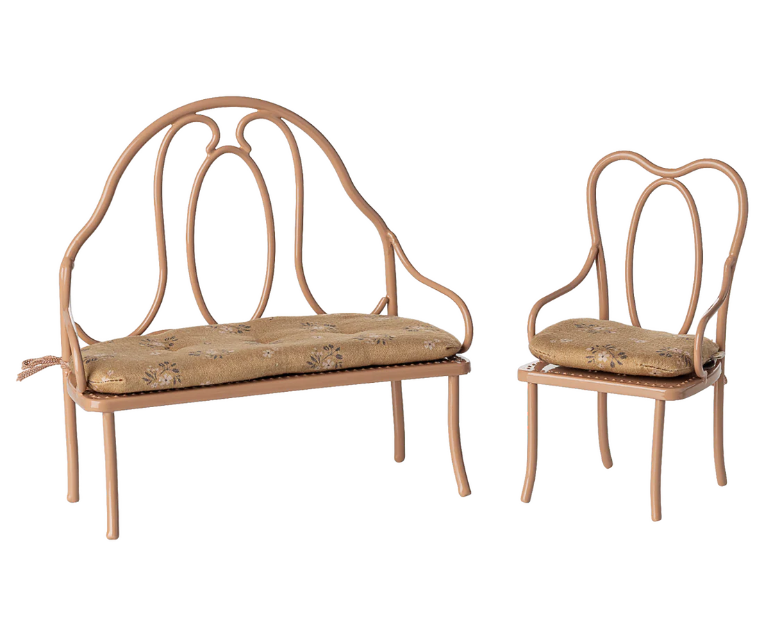 Vintage bänk Mini – Mörk puder - Bild 2