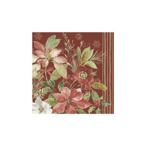 Servett Poinsettia Bouque red lunch
