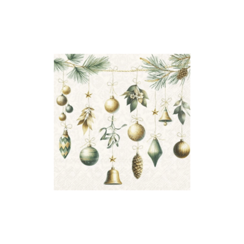 Servett Christmas Decorations Cream
