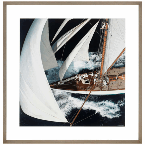 Tavla Classic Yacht med svart ram 80 x 80 cm