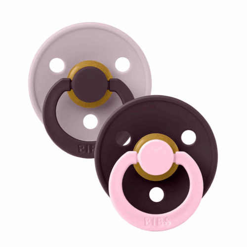 BIBS Nappar 2-pack STUDIO Fusion Latex Size 1 Dusky Lilac Plum mix