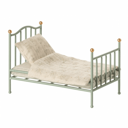 Maileg Vintage enkelsäng, Mus - Mint