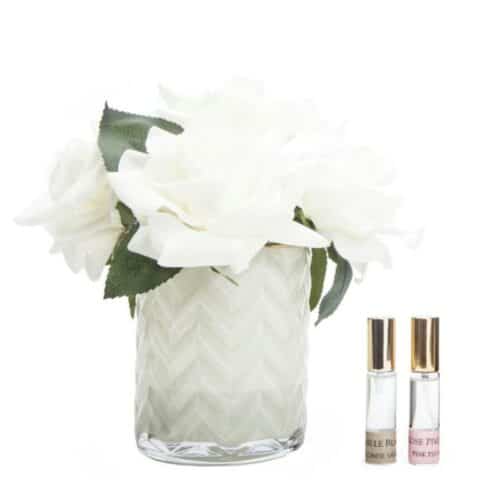 Doftrosor - Champagnefärgade i herringboneglas