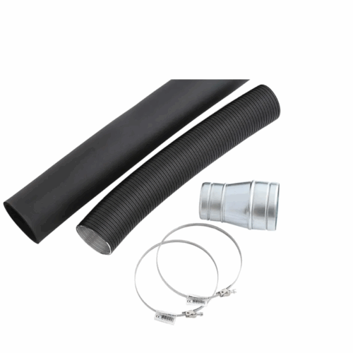 Uteluftssats till kamin Ø80/Ø100 mm i svart med spjäll, för modeller TT10, TT20, TT21, TT23, TT30 och TT60.