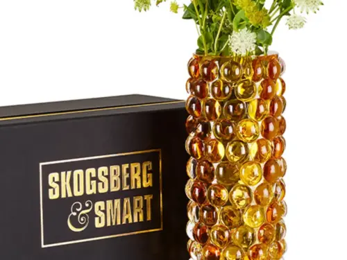 Skogsberg & Smart Hurricane Boule Vase Amber