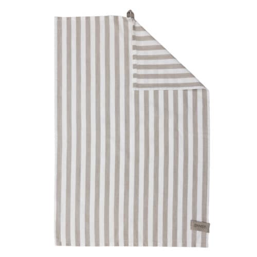 ERNST Kökshandduk 47x70cm beige/vit bred rand