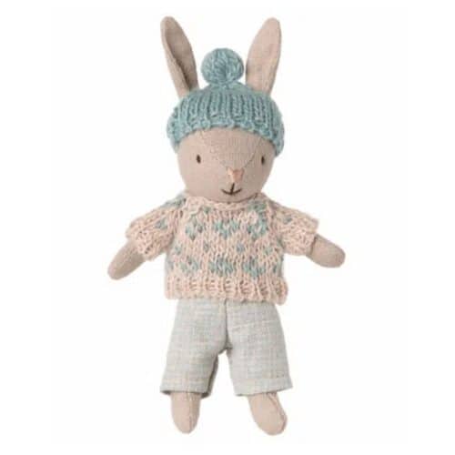 Maileg Vinterkanin, Micro – Sand/Mint