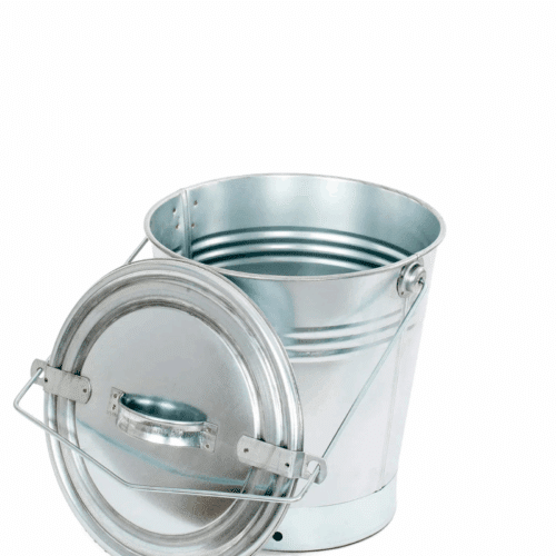 Askhink i Zink med lock och luftad sockel