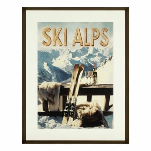 Tavla Alpine Ski Escape med brun ram