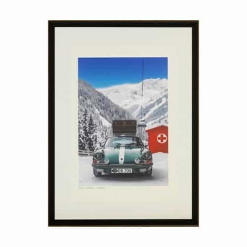 Tavla La malle - Courchevel med svart ram