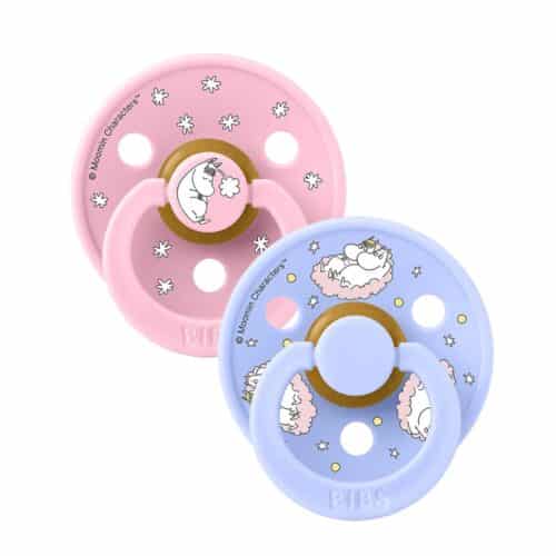 BIBS Moomin Nappar 2-pack Baby Pink mix storlek 1