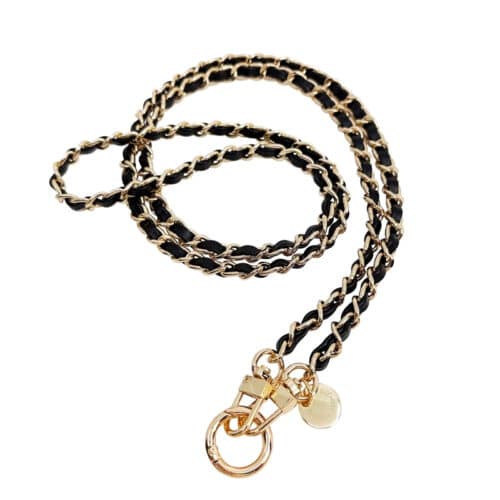 In sunny mood mobilhalsband guld svart