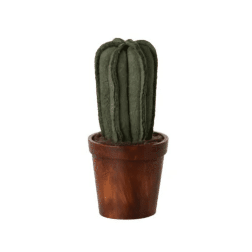 Maileg Blomkruka kaktus i tyg stående i en liten blomkruka med tygjord, dekorativ och lekvänlig, cirka 9 cm hög.