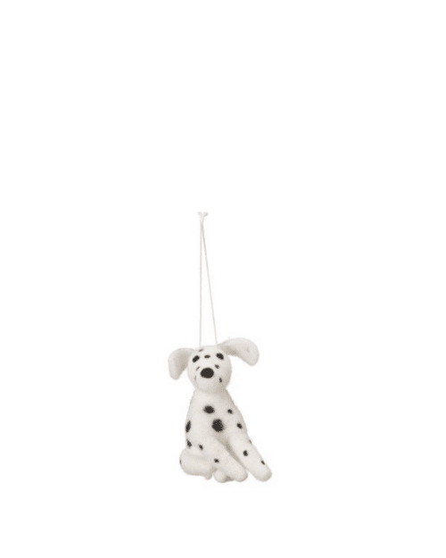 Dalmatin Hund – Ull 4x8x7 cm Vit/Svart