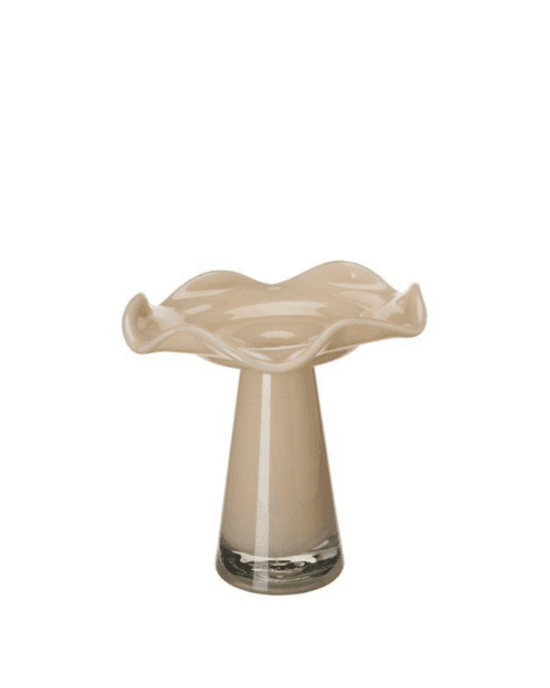 Barbro Vas – Glas 18x17 cm Beige, Ø3 cm