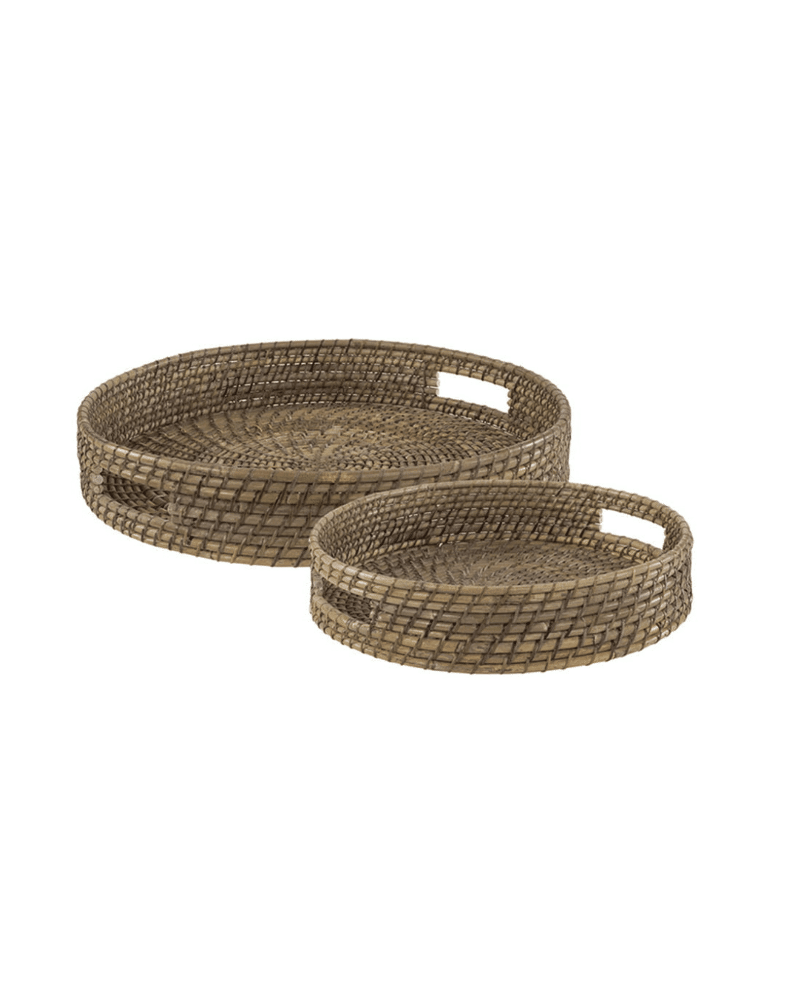 rottingbrickor med handtag. Handflätade rottingbrickor i 2-pack med praktiska handtag