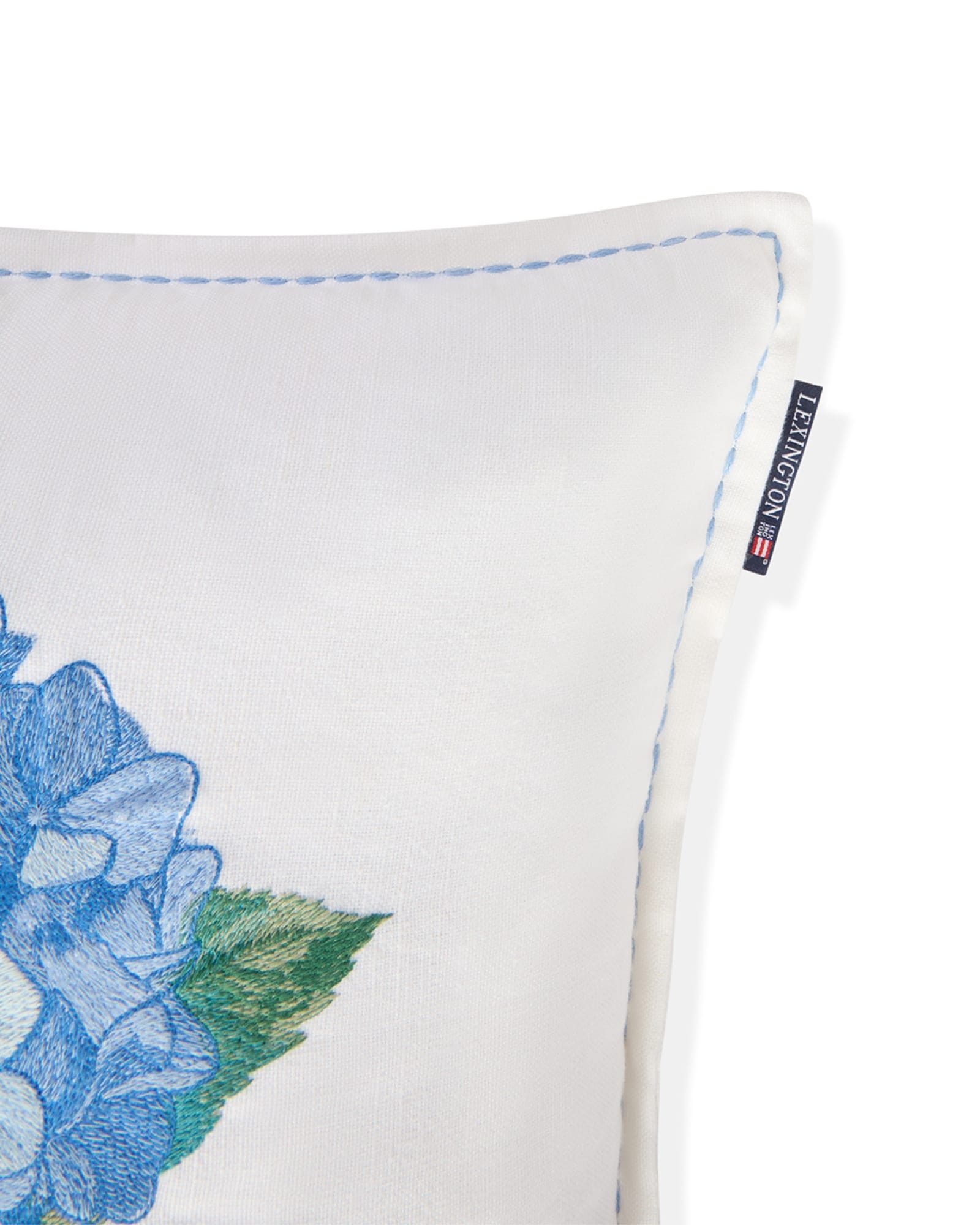 Lexington blombroderat kuddfodral i linne/bomull