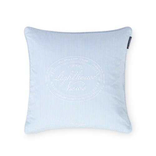 Lexington Blåvit randigt kuddfodral i ekologisk bomull