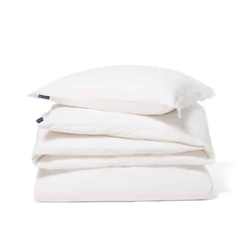 Lexington vitt bäddset i bomullspercal med vågkant