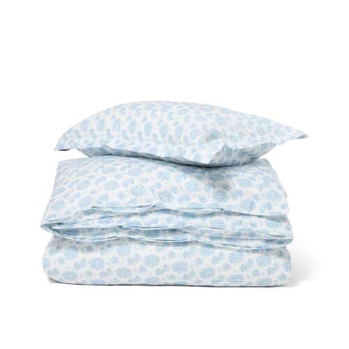 Lexington Blommigt bäddset i bomullssatin blå/vit