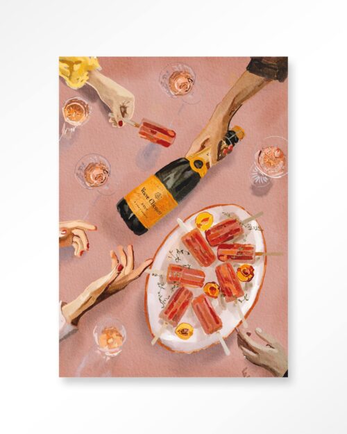 Tavla Champagne And Icecreams  80x110 cm - Vit ram