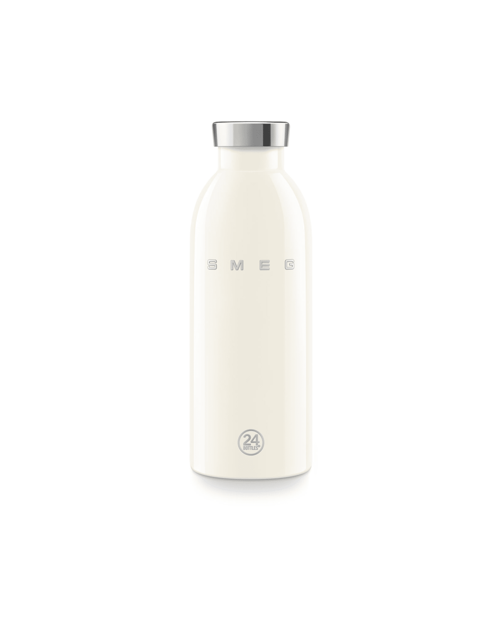 Cremefärgad Clima termosflaska 500 ml med högblank finish och dubbelväggad konstruktion från Smeg x 24Bottles