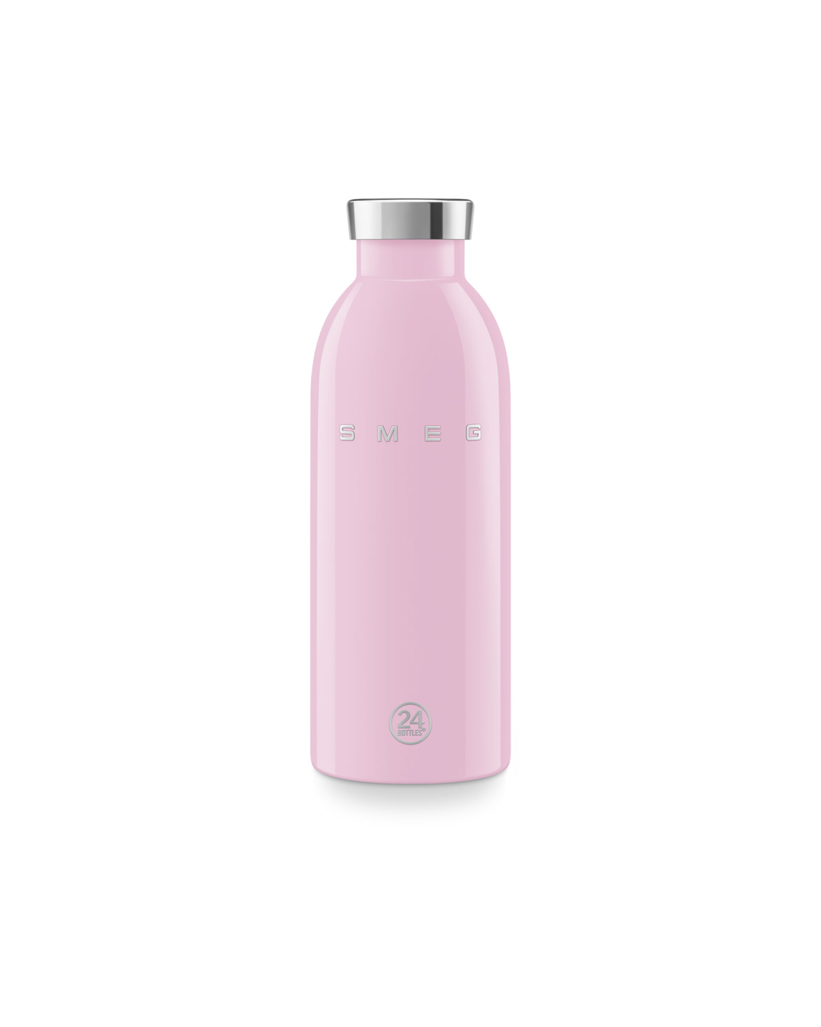 Rosa Clima termosflaska 500 ml med högblank finish och dubbelväggad konstruktion från Smeg x 24Bottles