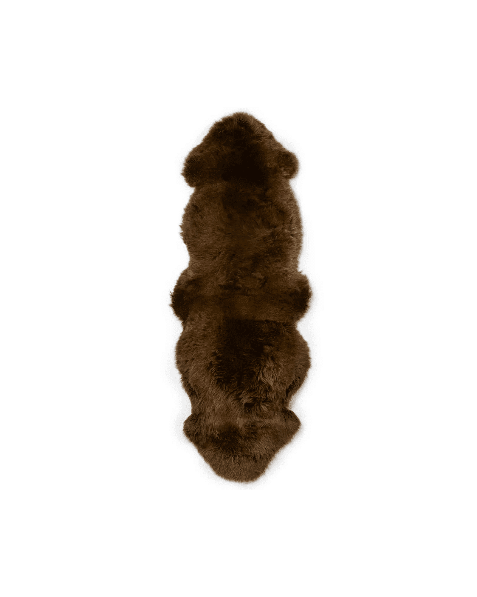 Gently långhårigt fårskinn 60x180 cm Natural Brown – äkta fårskinn från Australien/Nya Zeeland