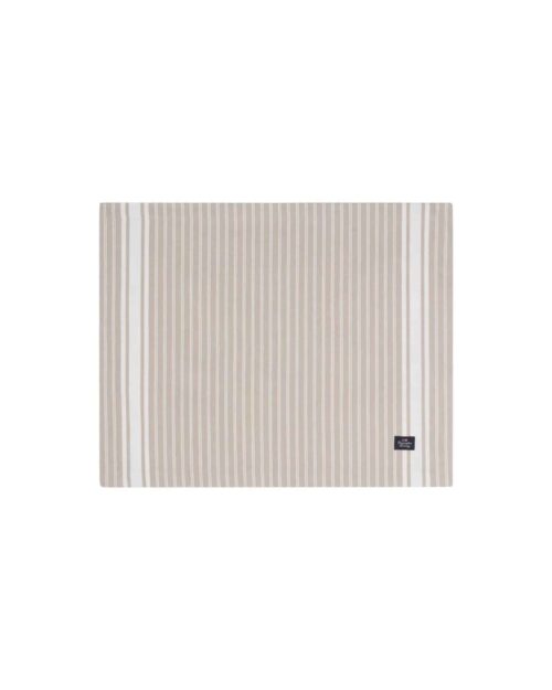 Lexington Icons randigt bordsunderlägg i oxford, vit/beige