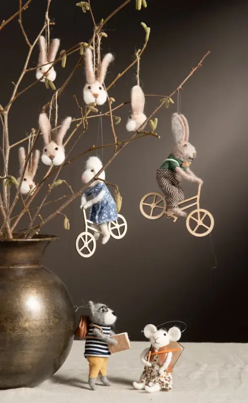 Hänge Ulldjur På Cykel Mix 15 cm