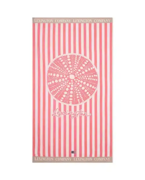 Lexington Sommar strandhandduk - Rosa, vit, beige