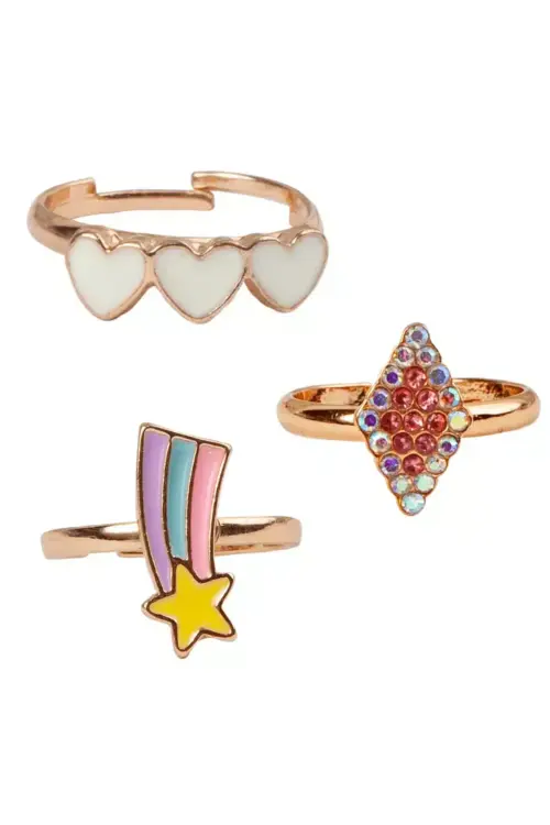 Boutique Heart Star Ringset (3 delar) – Barn