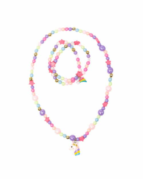 Enhörning halsband armband set
