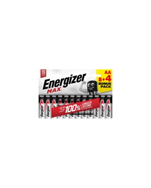 Energizer Max AA/LR6 Alkaliskt Batteri 12-pack (8+4)