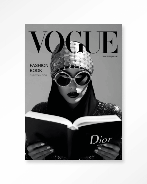 Tavla Fashion Book White Glas 40x60cm