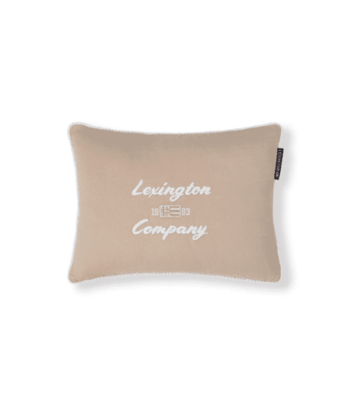 Lexington Logokudde 30x40 cm Ekologisk Bomull Twill Beige/Vit