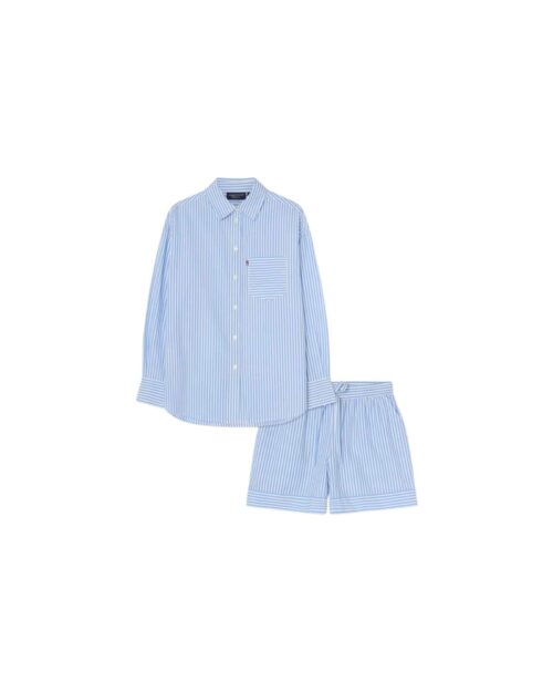Randigt Pyjamasset Blå/Vit