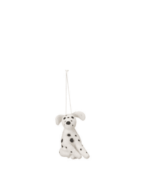 Dalmatin Hund – Ull 4x8x7 cm Vit/Svart