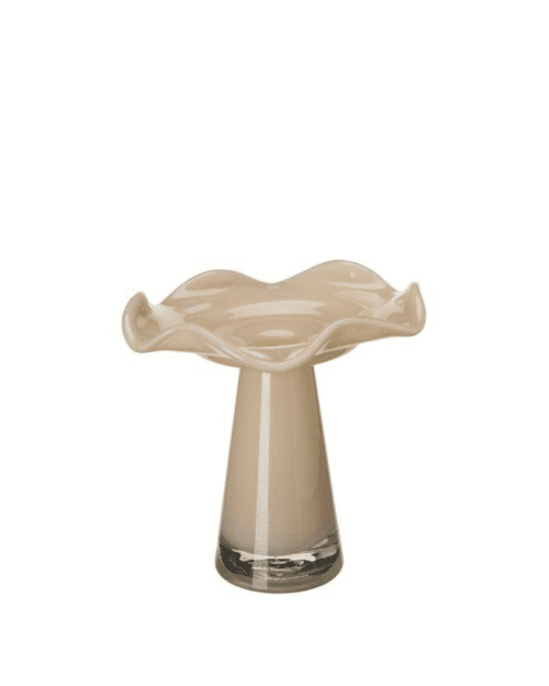 Barbro Vas – Glas 18x17 cm Beige, Ø3 cm