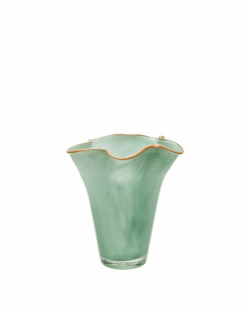 Ebba Vas – Glas 16x18 cm Grön/Beige, Ø14 cm