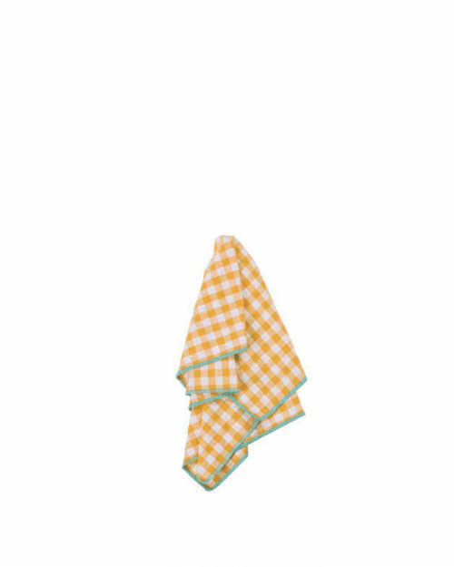 Servett Rutig – 100% Bomull 40x40 cm Gul/Grön