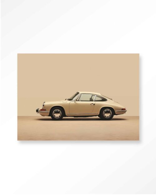 Tavla Vintage Porsche Beige Glas 40x60 cm