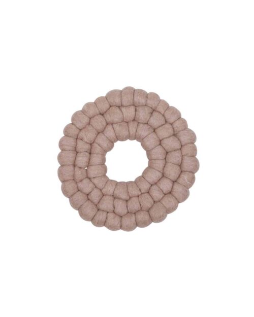 Rulle Rosa Ø19 cm grytunderlägg i ull