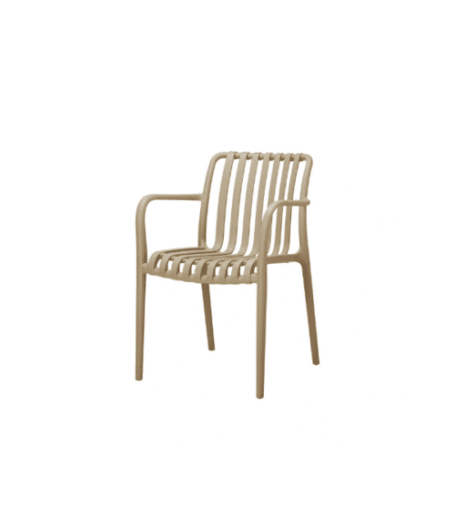 Ravello karmstol i återvunnen plast – Beige