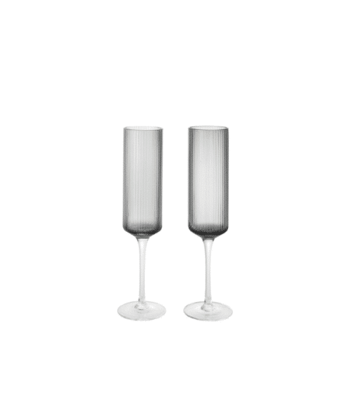 Ripple Champagneglas Smoked Grey 2-pack