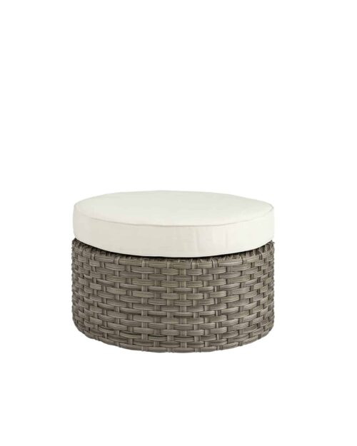 Artwood TOLEDO Fotpall i Konstrotting – Rund Classic grey